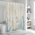 thumbnail image 5 of Blue Seahorse Coastal Shower Curtain Set - 48" x 72" Washable Bathtub Curtain with 12 Hooks, Summer Beach Nautical Ocean Coral Vintage Waterproof Fabric Shower Curtains for Bathroom/Bathtub Décor, 5 of 6