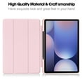 thumbnail image 5 of ELEHOLD Tri-Fold Folio Case for Samsung Galaxy Tab S10+ ,with Auto Wake/Sleep Kickstand Function Pen Holder Shockproof Protective Leather Cover, Pink, 5 of 10