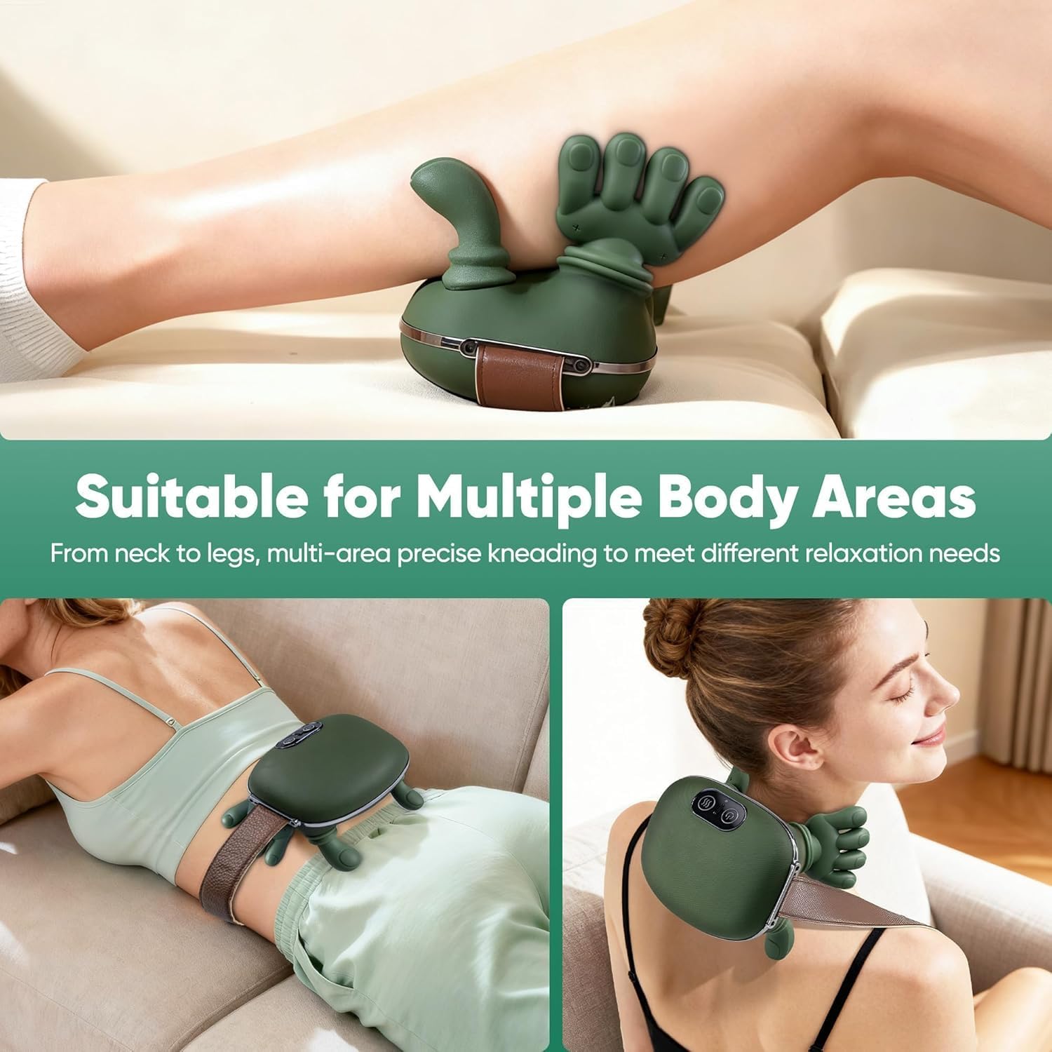 Neck Massager with Heat, Shiatsu Neck and Back Massager with 4D Kneading, Wireless Deep Tissue Massage for Shoulder and Cervical Pain Relief, Portable and Rechargeable for Home and Office