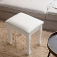 thumbnail image 3 of Vanity Stool, Makeup Bench Dressing Stool With Solid Wood Legs, Non-slip Mat, PU Leather Surface Weight Capacity Up To 264 Pounds Chair For Bedroom, Living Room, 3 of 9