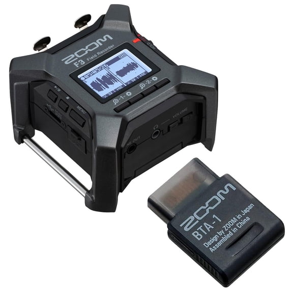 Zoom F3 2-Channel/2-Track Field Recorder, Bundle with Bluetooth Adapter