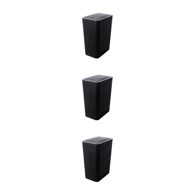 Baohd 1/2/3 Slim Trash Can - Easily Fit In Gap Simple And Classic Modern PP Rectangular Trash Bathroom Black S 3PCS