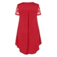 thumbnail image 5 of jsaierl Fashion Summer Women Casual Plus Size Sheer Lace Sleeve High Low Hem Round Neck Swing Dress for Women 2024, 5 of 5