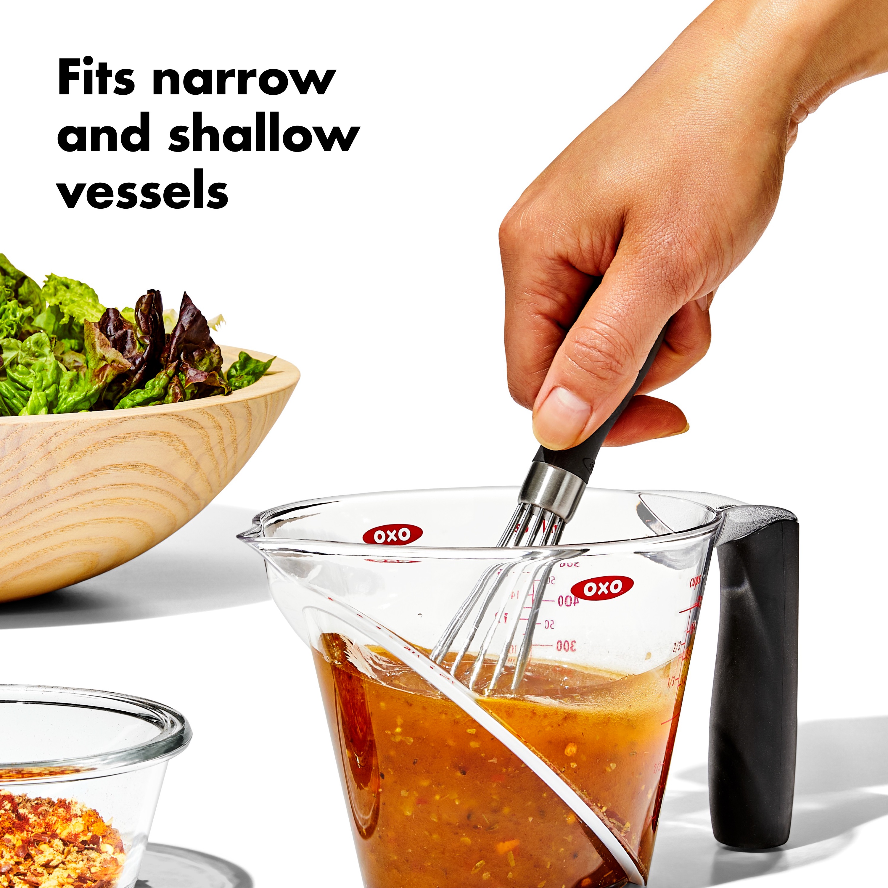 OXO SoftWorks Stainless Steel Mini Whisk – Compact Whisk for Mixing & Blending