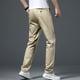 thumbnail image 4 of Pantalones de hombre de longitud completa con cremallera, rectos, de seda de hielo, lavado de negocios, pantalones largos casuales avanzados, pantalones de poliéster para hombre, 4 of 4
