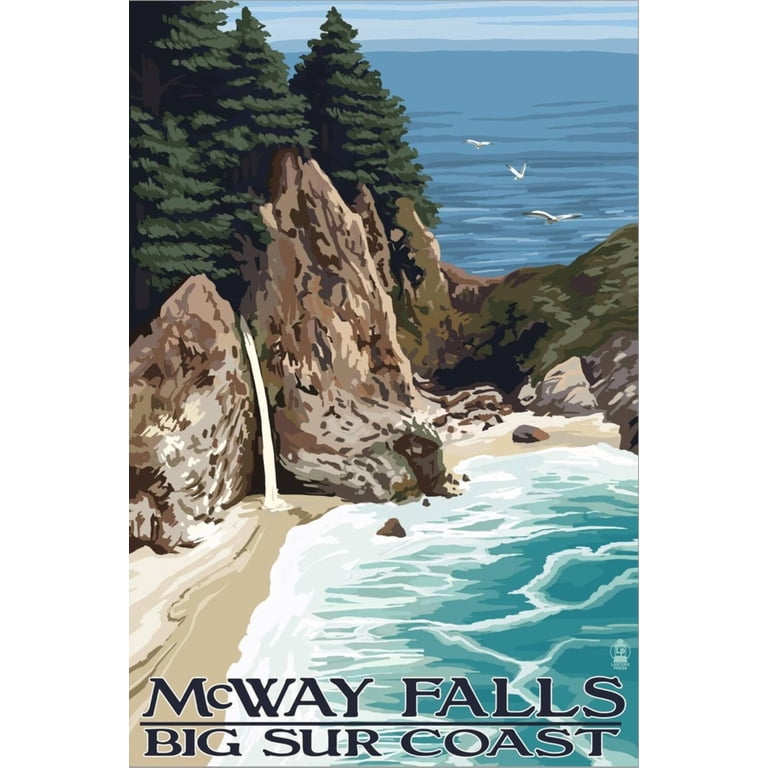 Art.com McWay Falls - Big Sur Coast, California Stretched Canvas