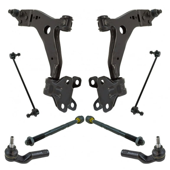 TRQ 8pc Suspension Kit Lower Control Arms w/ Ball Joints Sway Bar Links Tie Rods PSA65003 Fits select: 2013-2019 FORD ESCAPE