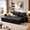 Black006, variant on BSHTI Dark Gray Linen Sectional Pull Out Sleeper Sofa Bed with Storage Chaise for Living Room, L-Shaped Couch with Ottoman, 3-Seat Sleeper Sofa Modern Style Wood Frame Sofa Couch