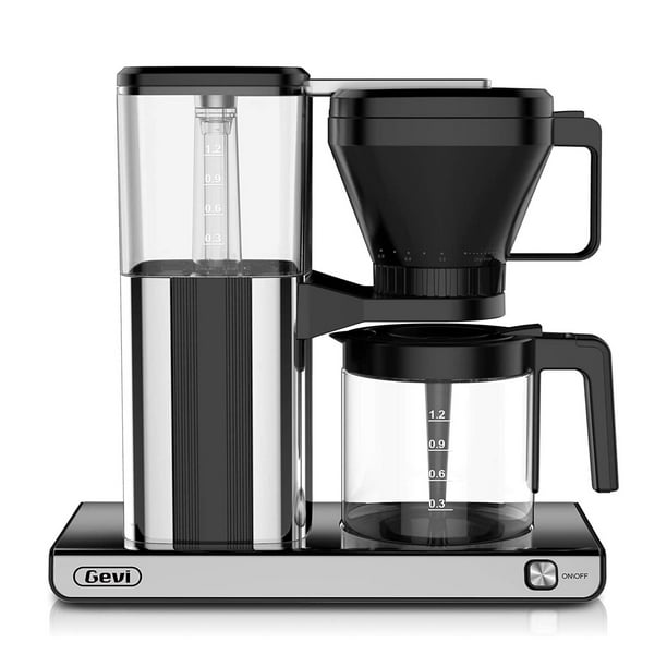 Gevi Automatic Drip Coffee Maker with Warming Plate,Coffee Machine with 1.25L Clear Water