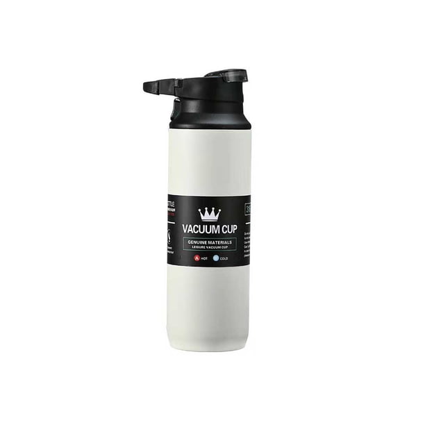 Advancent Taza aislada de acero inoxidable, prensa manual, termo al vacío, portátil, para el hogar, oficina, Camping, senderismo, viaje, botella de agua, Teteras Blanco 500ml Advancent HA071932-08