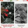 thumbnail image 3 of 7.5ft Pre-Lit Slim Aspen Fir Artificial Christmas Tree with Clear UL Lights, Realistic Pinecones & Berries, Metal Stand, Easy Assembly, 3 of 10