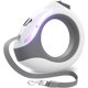 thumbnail image 1 of Cinturón retráctil para perros, cinturón retráctil de 3 m con linterna LED, freno y cerradura con una llave, cinturón retráctil para perros, peso máximo 20 kg (blanco) Sincero Electrónica, 1 of 5