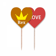 Rex Authority King Commander Kether Toothpick Flag LOVE Heart Lable Cupcake Pick