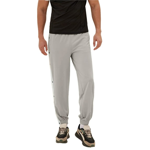 hirigin Men Casual Sweatpants, Side Button Elastic Waist Contrast Color Sports Pants Trousers with Pocket