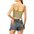 thumbnail image 7 of Allegra K Women's Rainbow Striped Tie Spaghetti Straps Summer Cami Tube Tops, 7 of 7