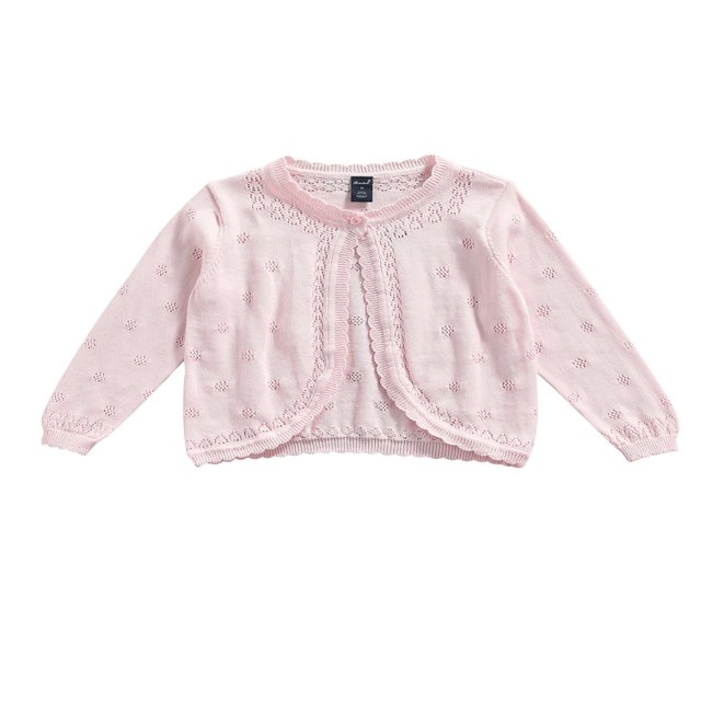 Infant Baby Girl Knitted Cardigan Flower Long Sleeve Button Coat