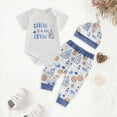 thumbnail image 2 of CAUYDY Baby Boys' Clothing Sets Newborn Boy Gifts Preemie Layette Set Romper Warm Hat Pants 3-Pieces Infant Pajamas Outfit 0-3M 6-9M 12-18M (Sizes 3-6 Months,Blue), 2 of 7