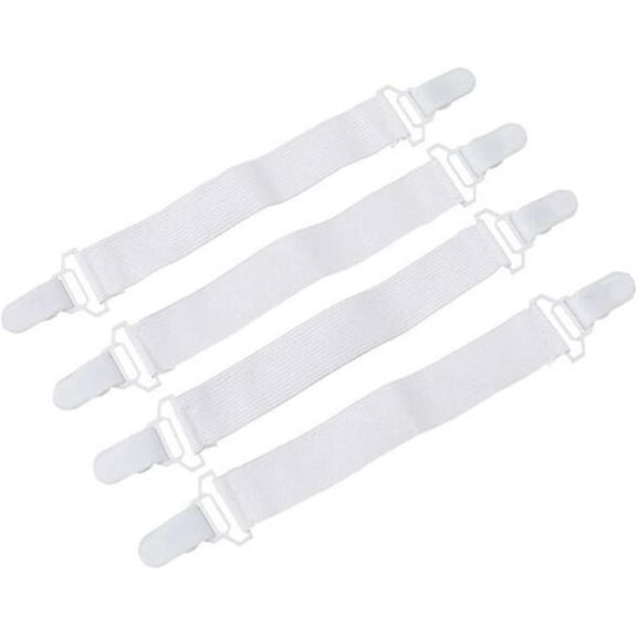4Pcs Bed Sheet Clips Fasteners Suspenders Straps Rubber Button Hook Sheet Grippers