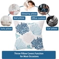 thumbnail image 4 of Nautical Coastal Throw Pillow Covers Set of 2 Beach Themed Ocean Coral Sea Turtle Decorative Pillow Cases Outdoor Sofa Cushion Cover for Bedroom Living Room, 20x20, Blue, 4 of 6