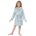 thumbnail image 6 of FORMRS Kids Bathrobe Unisex Hooded Robe Toddler Pajamas Sleepwear, Size 4-6T, Blue Rabbits, 6 of 7