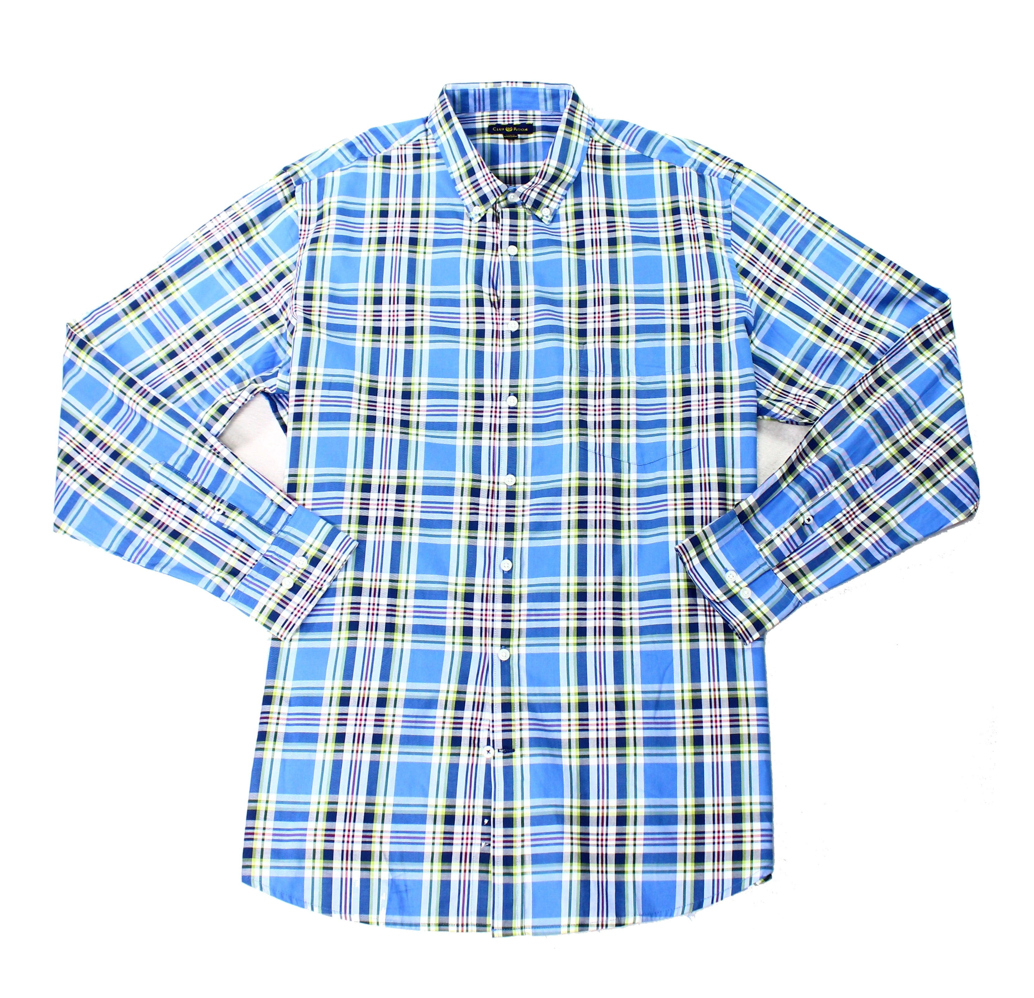 Size 2XLT Plaid-Print Button Down 