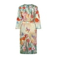 thumbnail image 4 of Yuyamidu Colorful Flower Robe Butterfly Long Gowns for Women Sleepwear Ladies Kimono Dress Lightweight Long Sleeve Bathrobe for Girls Teens Casual Nightgown Sleepwear Size S, 4 of 7