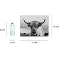 thumbnail image 2 of HFDF Highland Cow Wall Art Canvas Print Black and White Animal Canvas Picture Art Wall Decor for Bedroom Bathroom (ch) 20x16inch Framed, 2 of 6
