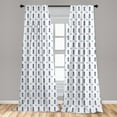 thumbnail image 5 of Ambesonne Navy Blue Curtains, Aqua Ornate Pattern, Pair of 28"x63", Pale Blue Dark Blue, 5 of 5