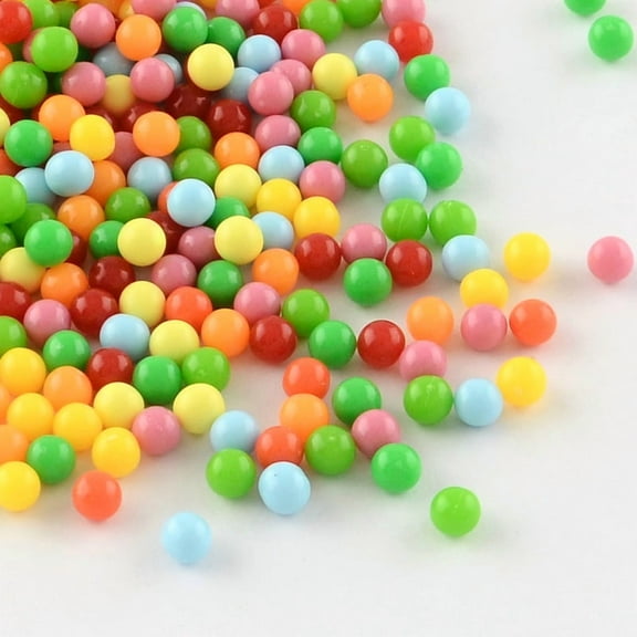 500 pc Round Acrylic Beads Undrilled/No Hole Beads Mixed Color 4mm