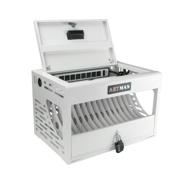 16 Device Charging Cabinet for Laptop Chromebook, Locking Charging Station W/ Cable Management for Office School