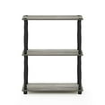 thumbnail image 2 of Furinno Turn-N-Tube 3-Tier Compact Multipurpose Shelf Display Rack with Classic Tube, French Oak Grey/Black, 2 of 5