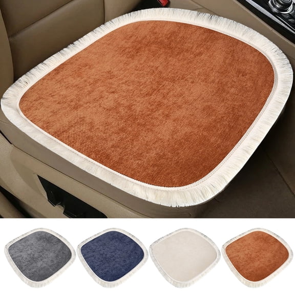 Car Seat Cushion Pad | Warm Polyester Fabric with Breathable Soft Texture | Anti-Slip Design | All-Season Comfort | Ergonomic Sponge Support | Single Piece | 21.65"x21.65"