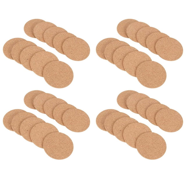 Juego de 40 Corcho Posavasos de Bar - Absorbente Y Reutilizable - 90 mm, 5 mm de Espesor