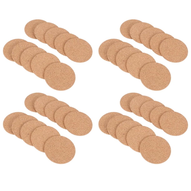 Juego de 40 Corcho Posavasos de Bar - Absorbente Y Reutilizable - 90 mm, 5 mm de Espesor