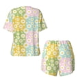 thumbnail image 5 of Naloa Daisies Flowers Women's Short-Sleeved Pajama Set, Loungewear, Summer pajamas, Breathable Cozy - X-Large, 5 of 9