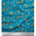 thumbnail image 1 of Soimoi Blue Heavy Canvas Fabric Berries Leaves Fabric Prints By Yard 58 Inch Wide, 1 of 3