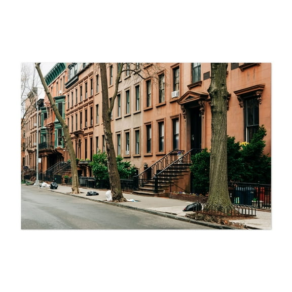 Brooklyn Heights Brownstones 01 - Brooklyn New York Photography Unframed Wall Art Print 5 x 7 inches