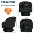 thumbnail image 3 of QinaQin Sillón barrel giratorio acolchado, tapizado suave con respaldo a rayas y giro completo, ideal para sala o recámara, 3 of 8