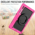 thumbnail image 6 of Samsung Tab S8 Ultra 14.6 inch Case with Screen Protector, Dteck 360 Rotating Handle Grip Stand Heavy Duty Rugged Shockproof Case with S Pen Holder for Samsung Galaxy Tab S8 Ultra,
Rose+Black, 6 of 7