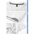 thumbnail image 6 of Qiyinn Men Summer Short Sleeve T Shirt Slim Fit Crew Neck Solid Color with Vertical Texture Casual Breathable Top for Young Adults, 6 of 9