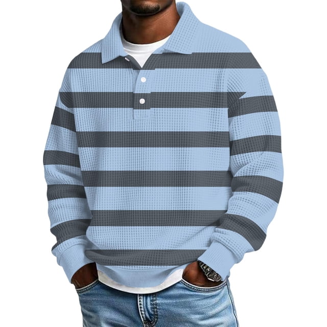 Hombres de Manga Larga Vintage Impreso Botón Abajo Cuello Turndown Color Sólido Casual Camisa Suave para el Verano