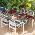thumbnail image 2 of Red Plaid Christmas Snowman Table Cloths for 3 Foot Rectangle Tables, Xmas Tree Snowflake Botanical Patio Waterproof Elastic Fitted Tablecloths, Washable Rectangular Table Cover for Camping, 2 of 8