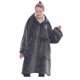 thumbnail image 1 of Sudadera de de franela y sherpa, de gran tamaño con capucha y bolsillo, para mujeres, hombres, y adolescentes, gris izÜg Gris, 1 of 2