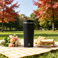 thumbnail image 3 of ACDANC 2026 New Travel Coffee Mug Leak Proof Lid Self Stirring Coffee Mug Secure One Button Lock Travel Mug with Handle Black 400Ml for Travel Commuting Office Outdoor Road Trips, 3 of 7