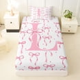 thumbnail image 3 of Manfei Cartoon Bow Letter L Monogrammed Twin Sheet Sets 3pcs for Girls Teens,Polka Dots Vintage Bowtie Bedding for Kids,Super Cozy Room Decor, 3 of 5