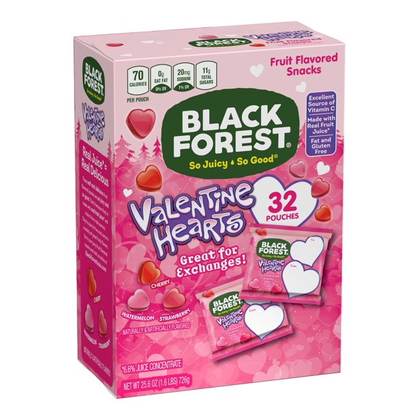 Black Forest Valentine Hearts Fruit Snacks, 0.8 Oz, 32 Count Walmart