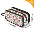 thumbnail image 4 of FORMRS Pencil Case with 3 Compartments Zipper Pouch, Elementary School Level and up, Vibrant Strawberries, 4 of 8