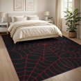 thumbnail image 3 of ODIKA 8'x10' Washable Area Rug Design With Bold Radiating Strands And Dark Border Spider Web Playful for Living Room, Under Sectional, Family , Durable, Non-Slip, 3 of 7