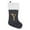 Q, variant on WMGHA Christmas Stocking with White Plush Velvet Black Fabric Letter Design Christmas Ornament Cute Hanging Decoration for Xmas Tree Festive Bag for Holiday Gift