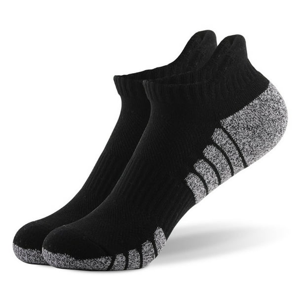 sweethay Calcetines deportivos para adultos cálidos para correr, transpirables, cómodos, suaves, cálidos, de otoño, calcetín de hilo de algodón Medias Negro sweethay AP013389-01